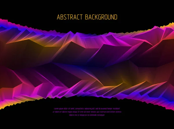 Line Art Abstract Vector Background Geometric Linear Terrain Surface Fantastic — Stock Vector