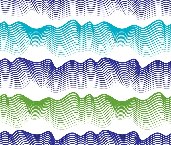 Umělecké Vektor Vzor Bezešvé Stylizované Různobarevné Vlny Barevné Křivky Linky — Stockový vektor