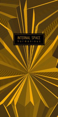 Modern trendy büyük tasarım, hat sanat yüzey dokuları, 3d boyutlu uzay için sanat vektör arka plan. Fantastik psychedelic trendy modern pop sanat, boyutlu optik yanılsama.