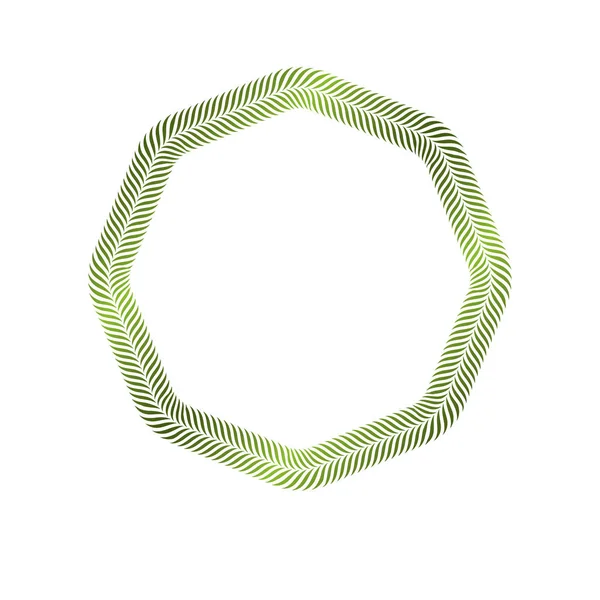 Premio Vintage Marco Circular Decorado Con Hojas Árbol Verde Etiqueta — Vector de stock