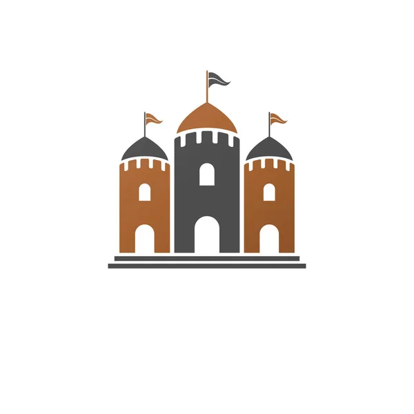 Mittelalterliche Festung Dekorative Isolierte Vektorillustration Antikes Fort Logo Alten Stil — Stockvektor
