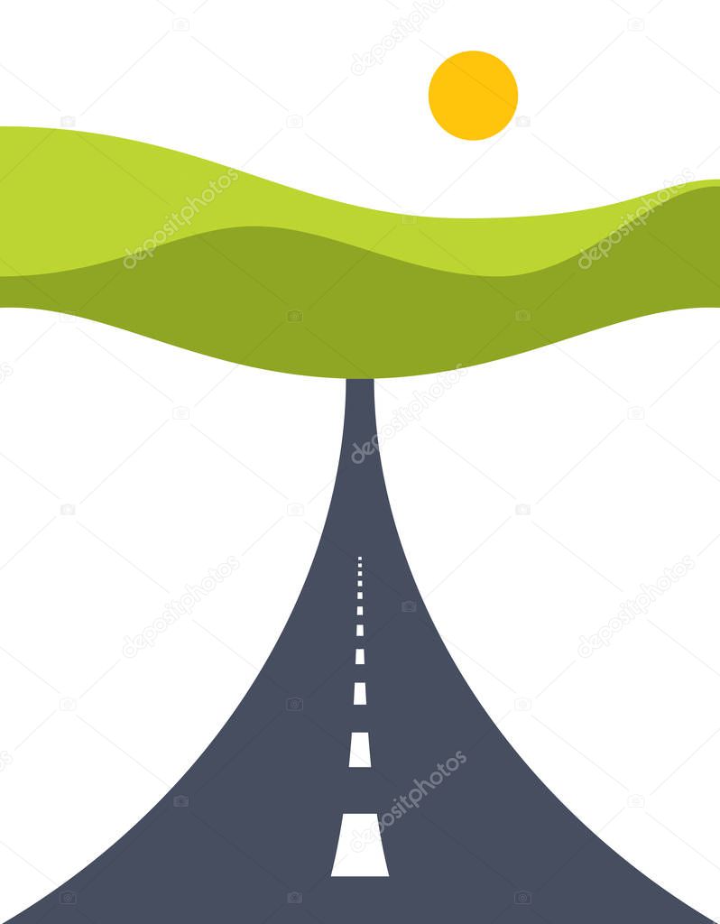 Country road highway vector perfect design illustration. way to nature concept 