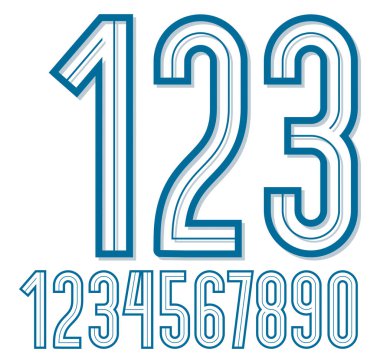 Retro uzun vektör numarası için logo oluşturma.