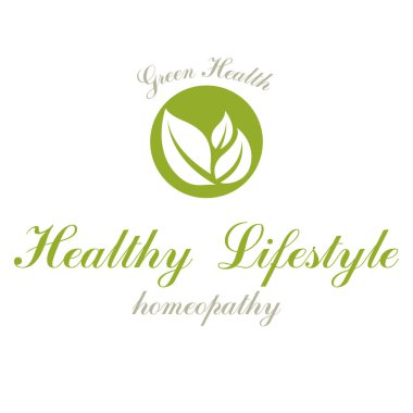 Yeşil bahar vektör grafik sembolü Sağlık iş bırakıyor. Vejetaryen yaşam tarzı kavramsal logo.