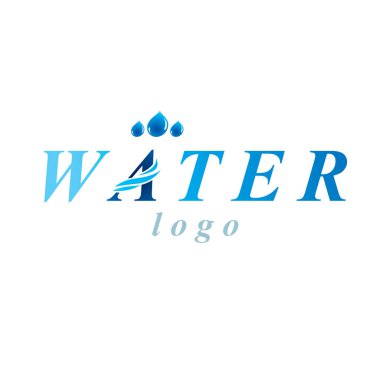 Saf su ekoloji vektör logo. Su Günü teması. Doğa kavramı ile uyum içinde yaşayan.