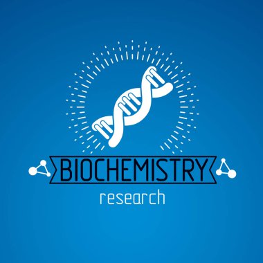 İnsan Dna iplikçiklerinin vektör modeli. Biyokimya araştırma kavramsal Soyut logo 