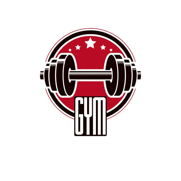 Modèles Logo Sport Bodybuilding Fitness Emblème Vectoriel Style Rétro Avec — Image vectorielle