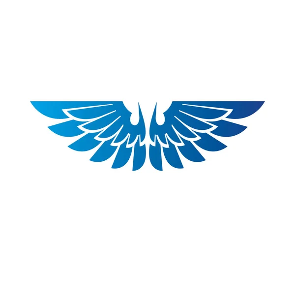 Mavi Özgürlük Wings Amblemi Hanedan Arması Izole Dekoratif Logo Vektör — Stok Vektör