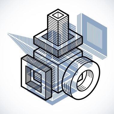 Soyut şekli, 3B vektör poligonal şekil mühendislik.