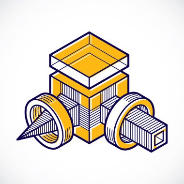 Vektör soyut 3d geometrik şekli, poligonal şekil.