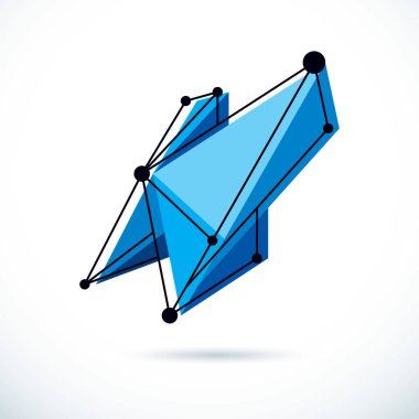 Soyut geometrik 3D kablo nesnesi, kurumsal teknoloji vektör illüstrasyonu. 