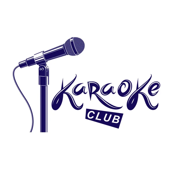 Karaoke Clube Inscrição Vida Noturna Entretenimento Emblema Vetor Conceitual Criado — Vetor de Stock