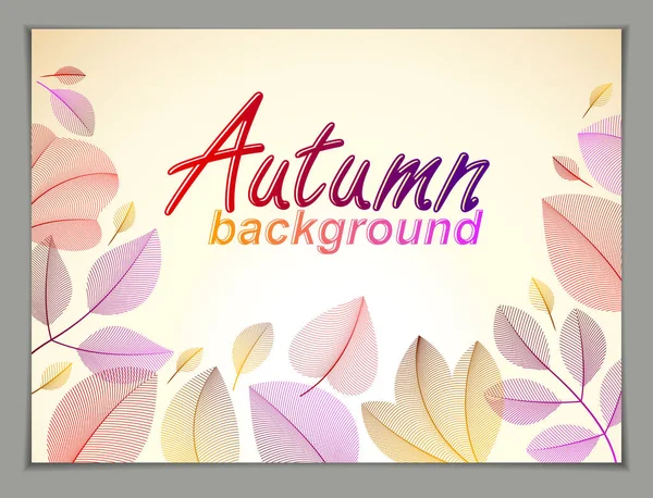Podzimní Horizontální Banner Design Vektorově Žluté Červené Listy Květinové Krásné — Stockový vektor
