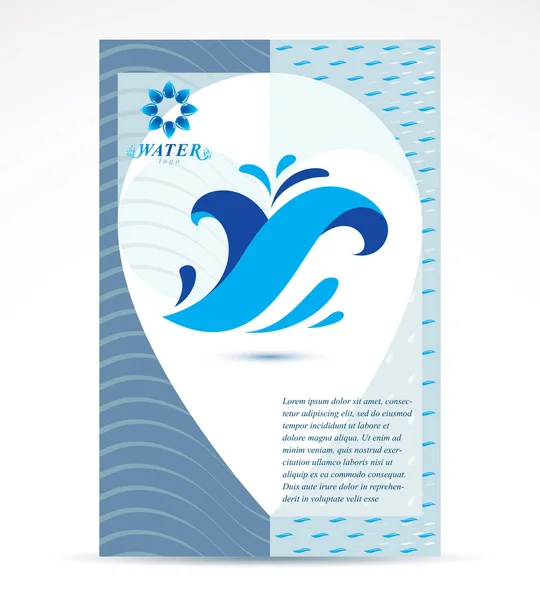 Diseño Portada Del Folleto Temático Filtración Agua Portada Para Uso — Vector de stock