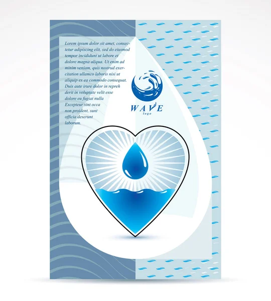Empresa Tratamiento Agua Folleto Publicitario Ilustración Abstracta Del Vector Agua — Vector de stock