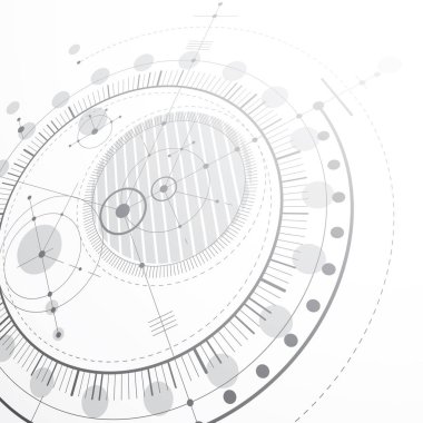 Çizim, geometrik teknoloji 3d vektör gri tonlamalı teknik duvar kağıdı. Motoru ya da mekanizması mühendislik boyutlu soyut düzeni.