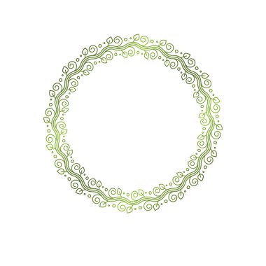 Ödülü vintage dairesel çerçeve bahar tasarımı yapılan açık kopya alanı ile yeşil ağaç yaprakları ile süslenmiş. Vektör retro tarzı etiket, beyaz arka plan üzerinde izole Hanedanlık armaları amblemi.