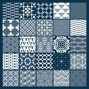 Vektör grafik vintage dokular kareler, edikula ve diğer geometrik şekiller ile yaratılmıştır. Tek renkli kesintisiz koleksiyonu en iyi kullanılmak üzere Tekstil tasarım desenleri.