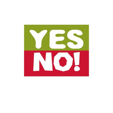 Hiçbir onay işareti Evet. İşareti vektör oylama, seçim metafor üzerine beyaz izole beyaz izole.