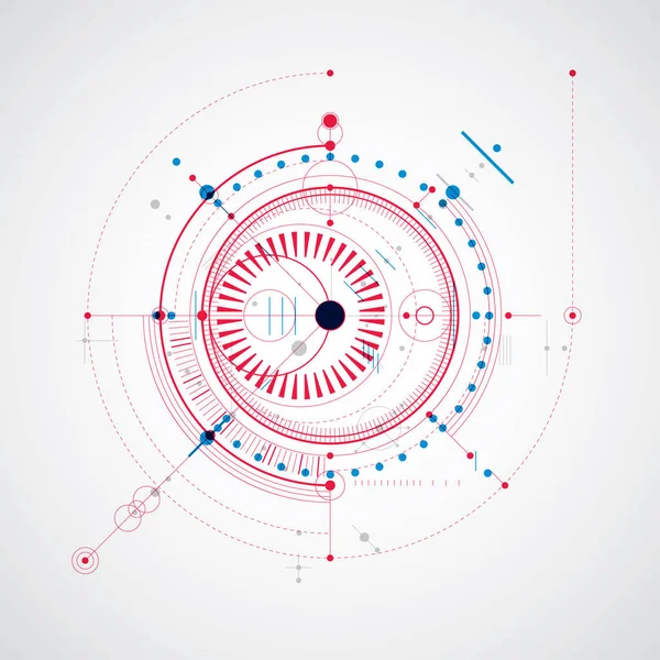 Ingeniería Vectorial Formación Tecnológica Plan Técnico Futurista Mecanismo Esquema Mecánico — Vector de stock