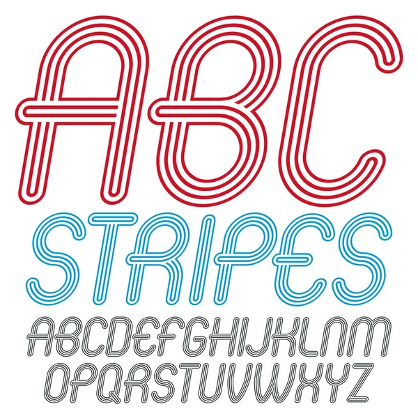 Conjunto Modernas Letras Vectoriales Mayúsculas Aisladas Disco Fuente Redondeada Cursiva — Vector de stock