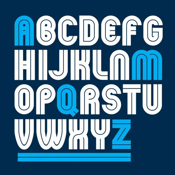 Vector Capital Bold Russian Alphabet Letters Made White Lines Best — стоковый вектор