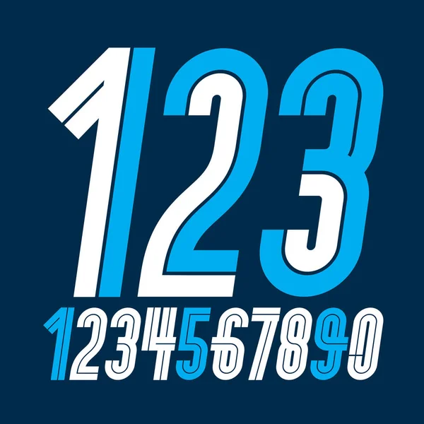 トレンディな太字番号コレクション ニュースおよび放送会社のロゴのデザインで使用するための白のストライプで作られたベクトル記数法 — ストックベクタ