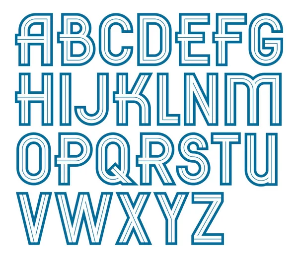 矢量黑体大写字母集用白线制作 可用于海报设计作为报纸广告 — 图库矢量图片