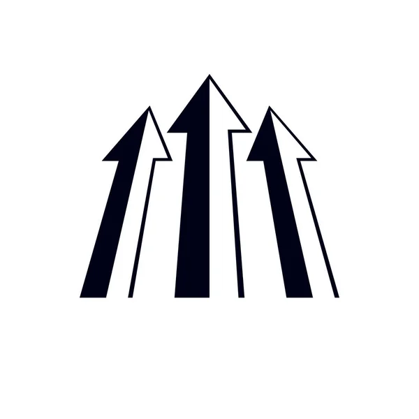 Yukarı Dönük Vektör Beyaz Arka Plan Üzerinde Izole Geliştirme Logosunu — Stok Vektör