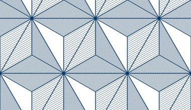 3d geometrik çizgiler seamless modeli, vektör arka plan soyut. Çizim için sonsuz şekilde mühendislik teknolojisi tarzı. Tek renk, siyah ve beyaz. Kumaş, duvar kağıdı, ambalaj, web ve baskı için kullanılabilir.