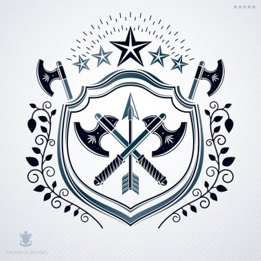 Hanedan arması, klasik vektör amblemi.