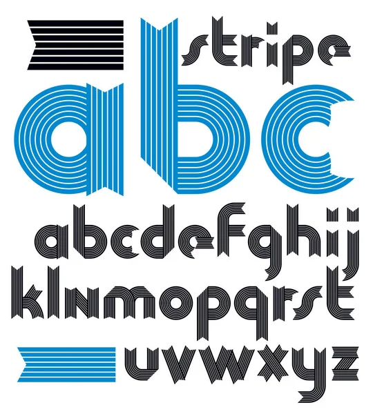 Vector Lowercase Funky Ornate Alphabet Letters Set Trendy Bold Font — Stock Vector