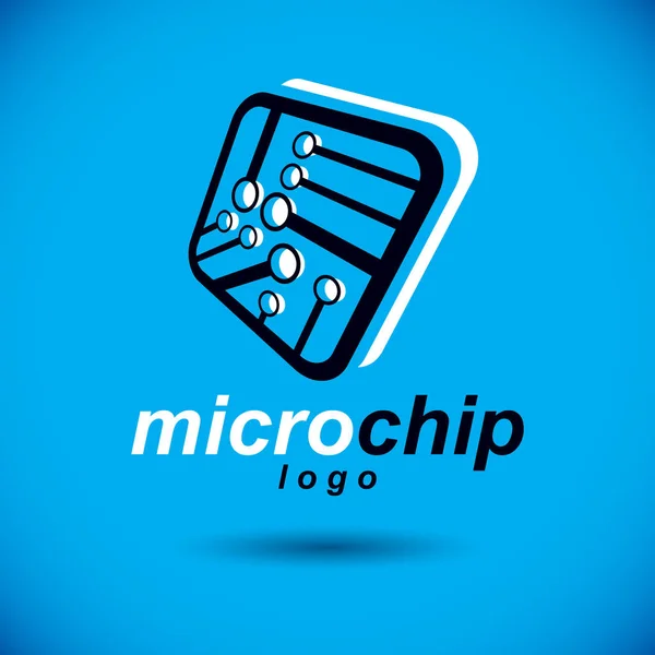 Projeto Microchip Vetor Cpu Elemento Tecnologia Comunicação Informação Placa Circuito — Vetor de Stock