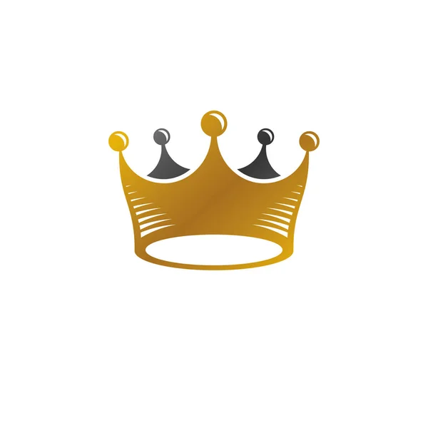Imperial Crown Vektorillustration Heraldiska Vintage Logo Utsmyckade Logotype Isolerad Vit — Stock vektor