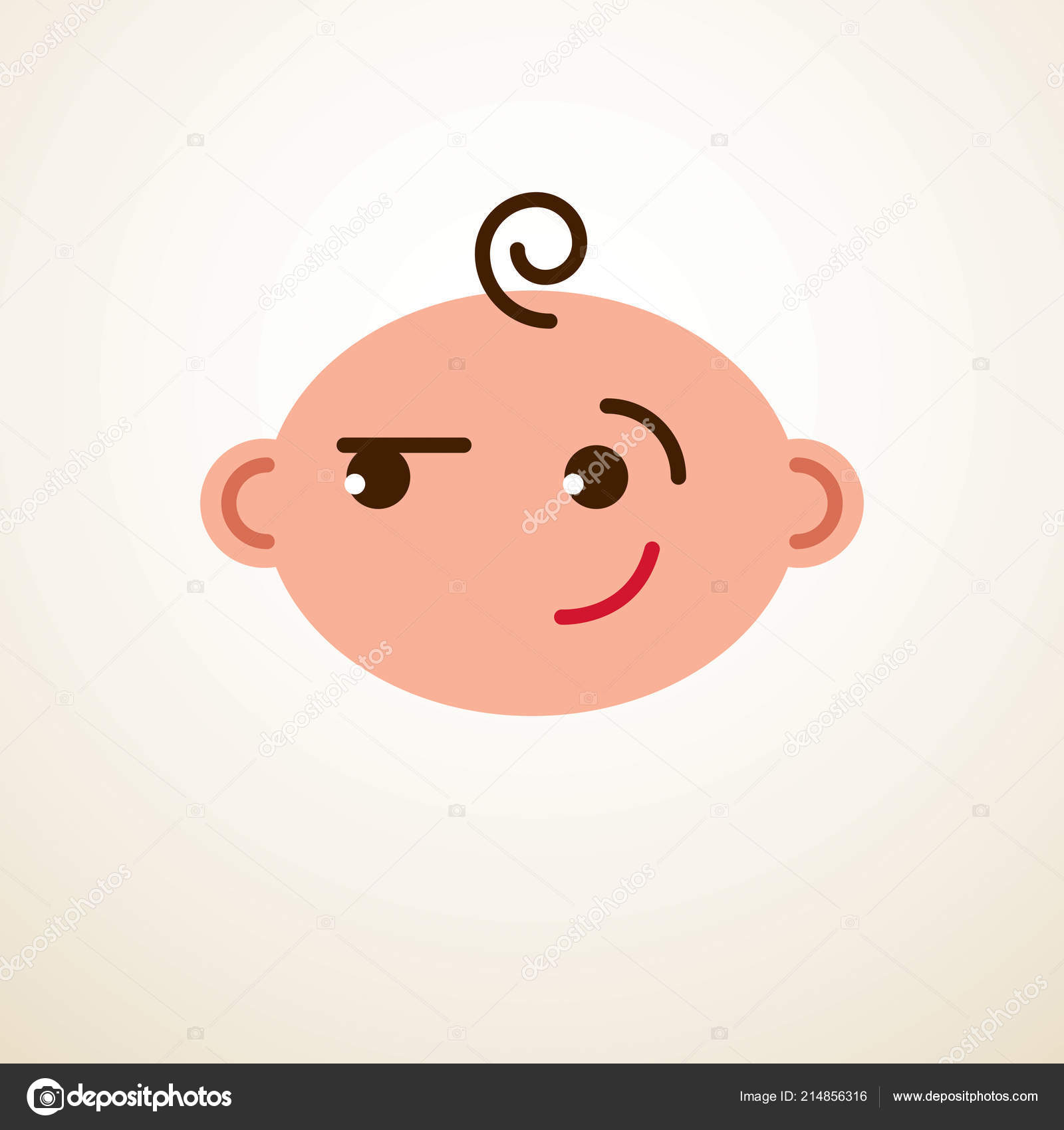 Icone Vectorielle Dessin Anime Bebe Mignon Emoji Enfant Souriant Image Vectorielle Ostapiusangelp C