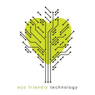 Dijital ağaç dalları satırları kafes kullanılarak yapılan kalp sevgi dolu şeklinde