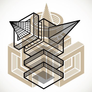 Soyut üç boyutlu şekli, tasarım küp öğesi