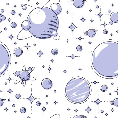 Gezegenler, yıldızlar, asteroitler ve kuyruklu yıldızlar ile uzay sorunsuz arka plan