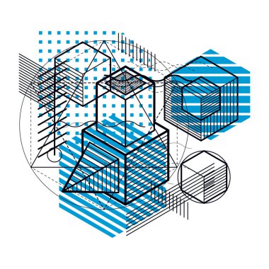 Doğrusal boyutlu şekillerle izometrik arka plan