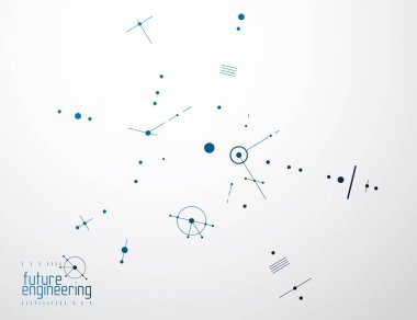 Makine Mühendisliği teknolojisi arka plan, yenilikçi endüstriyel düzenleri ile sibernetik soyutlama