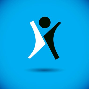 Eller yukarı ile soyut insan vektör çizim. 