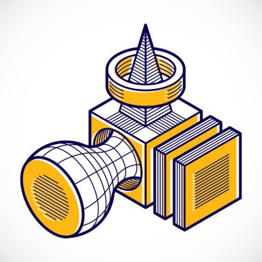 Vektör soyut 3d geometrik şekli, poligonal şekil