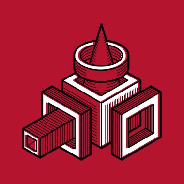 Soyut trigonometrik inşaat, boyutlu tasarım şablonu