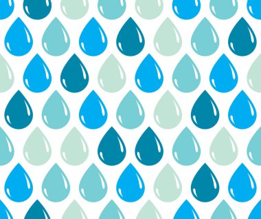 Yağmur damlaları düşen seamless modeli, mavi renkli tekrar sonsuz arka plan