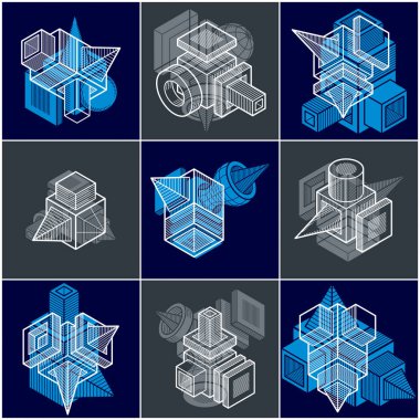 Soyut yapılar kümesi, boyutlu tasarımlar koleksiyonu