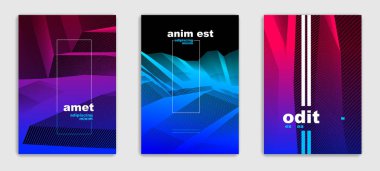 Hat sanat vektör minimalist modern broşürler set tasarımı