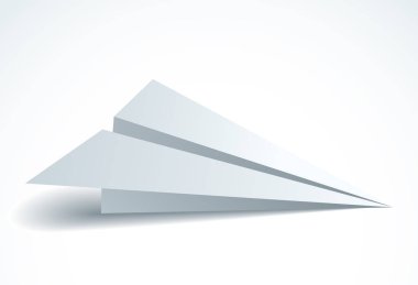Origami kağıdı katlanmış oyuncak düzlemi, 3 boyutlu gerçekçi vektör illüstrasyonu.
