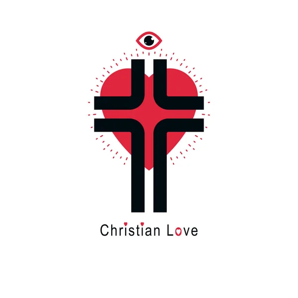 Prawdziwe Christian Miłości Wiara Boga Creative Symbol Design — Wektor stockowy