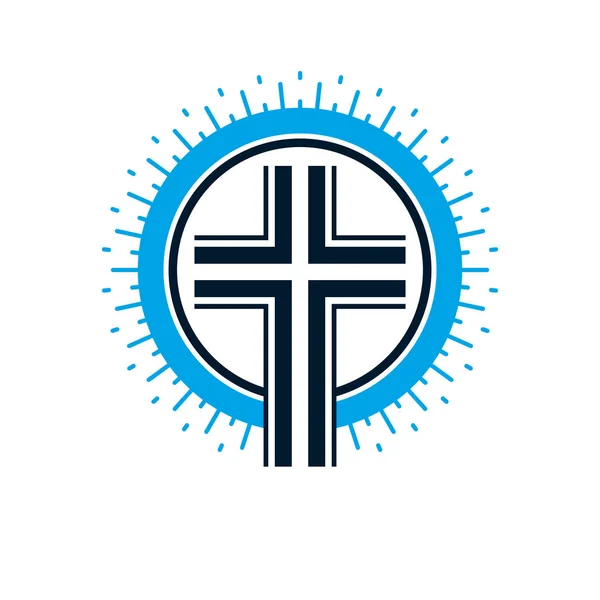 Cruz Cristiana Verdadera Creencia Símbolo Dios Cristianismo Icono Religión — Vector de stock