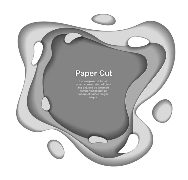 抽象灰色背景与剪纸形状 — 图库矢量图片
